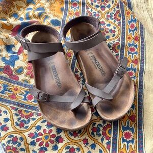 Birkenstock Yara Brown Leather Sandals 39